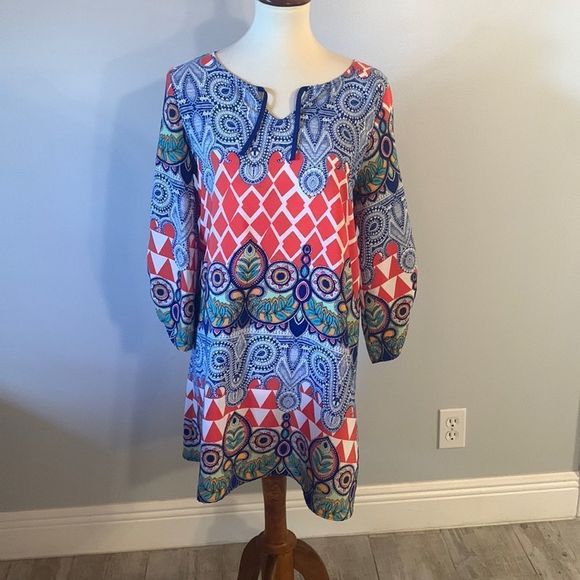 [West Kei] Multicolor Pattern Dress - Size Small - Picture 1 of 6